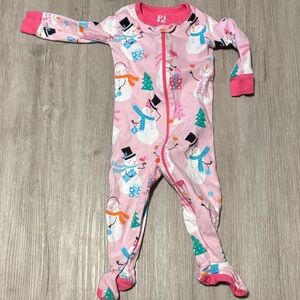 Pj Place Kids Pink Snowman One Piece
